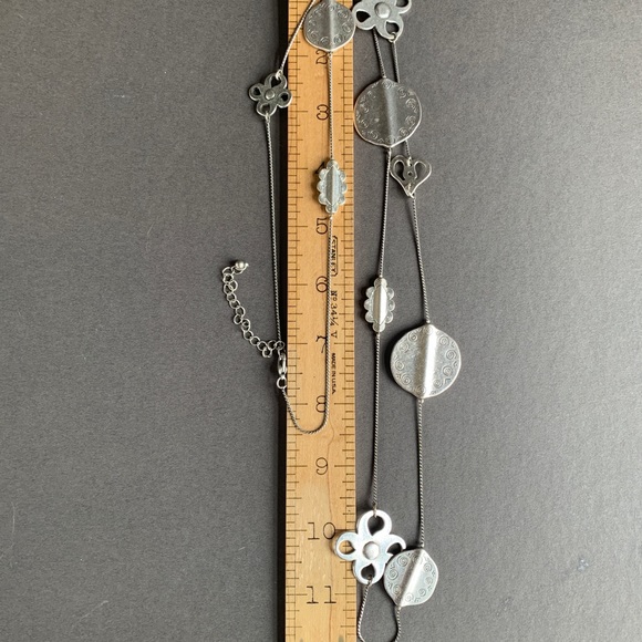 Boho Silver Tone Long  Necklace - Picture 9 of 15